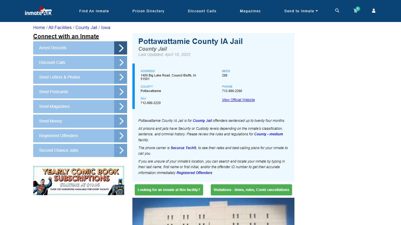 Pottawattamie County IA Jail - Inmate Locator - Council Bluffs, IA